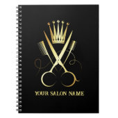 Carnet Elégant ciseau Or & Noir Rendez-vous Salon (Devant)