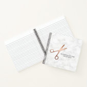 Carnet Elégant ciseaux d'or rose moderne coiffeur (Intérieur)