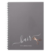 Carnet Elégant ciseaux d'or rose moderne coiffeur (Devant)