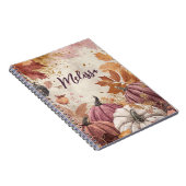 Carnet Élégant Citrouille motif de chute (Côté Droit)