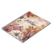 Carnet Élégant Citrouille motif de chute (Côté gauche)