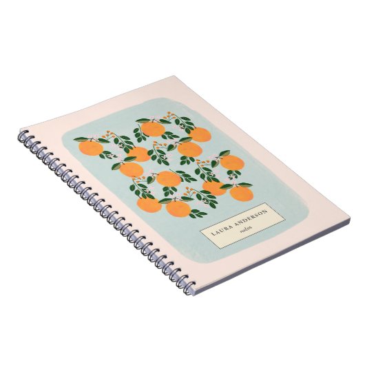 Carnet Elégant Citrus orange personnalisé (Côté Droit)