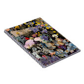 Carnet Élégant collage fleur sauvage multicolore (Côté Droit)