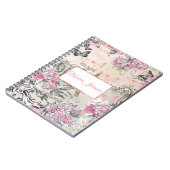 Carnet Elégant collage rose noir floral Tour Eiffel (Côté gauche)