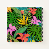 Carnet Élégant Colorful été Tropical Floral Feuilles | (Dos)