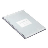 Carnet Élégant Confetti blanc gris simple (Côté Droit)