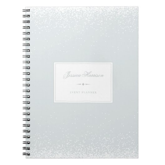 Carnet Élégant Confetti blanc gris simple (Devant)