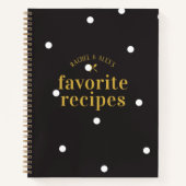 Carnet Élégant Couples Noir Spot Newlyweds Recette (Devant)