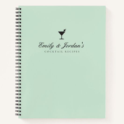 Carnet Élégant Couples verts Blank Cocktail Recette (Devant)