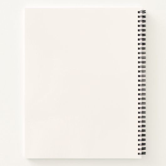 Carnet Élégant Crème Personnalisé Script Monogramme Flora (Dos)