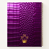 Carnet Élégant Crocodile Vivid Violet Faux Monogramme (Dos)