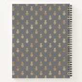 Carnet Elégant croquis personnalisé gris et ananas doré (Dos)