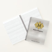 Carnet Élégant Cuir Blanc Monogrammé de Luxe (Intérieur)