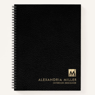 Carnet Élégant cuir luxueux Monogramme Or