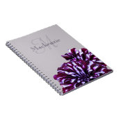 Carnet Élégant dahlia violet fleurs monogramme nom person (Côté Droit)
