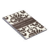 Carnet élégant de damassé de Taupe (Côté Droit)