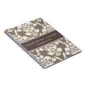 Carnet élégant de damassé de Taupe (Côté Droit)
