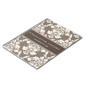 Carnet élégant de damassé de Taupe (Côté gauche)