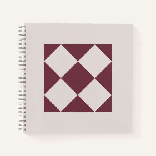 Carnet Elegant Deep Plum & Pearl Grey Geometric Notebook (Devant)