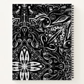 Carnet Elégant design de mandala noir et blanc jeter le p (Dos)