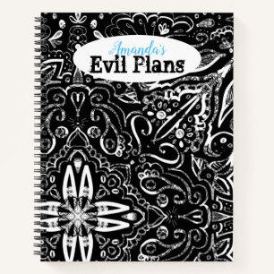 Carnet Elégant design de mandala noir et blanc jeter le p