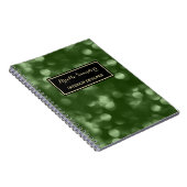 Carnet Elégant Design d'intérieur Vert glamour Luxe Bokeh (Côté Droit)
