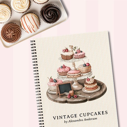 Carnet Élégant dessert de Cupcake Vintage