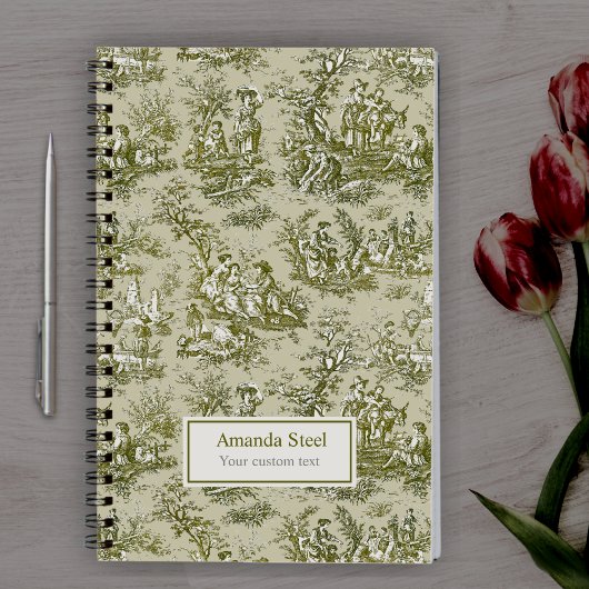 Carnet Élégant écrin vintage de toile de jouy