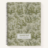 Carnet Élégant écrin vintage de toile de jouy (Devant)