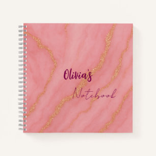 Carnet Elégant effet de marbre de glitterie moderne