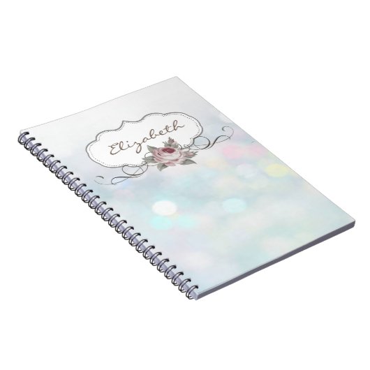 Carnet Élégant élégant, Bokeh, Rose (Côté Droit)