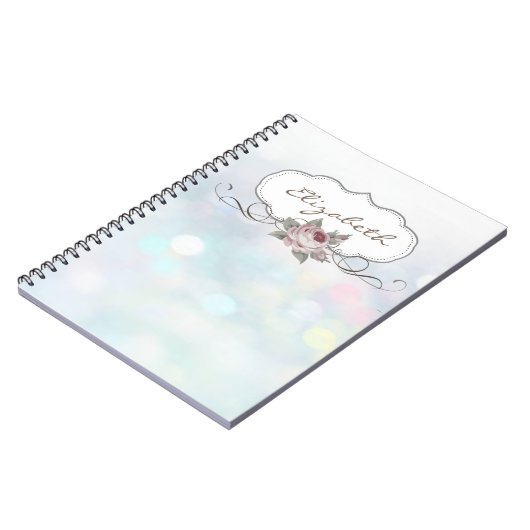 Carnet Élégant élégant, Bokeh, Rose (Côté gauche)