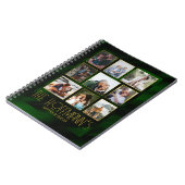 Carnet Élégant Emerald Green Gold Frame Photo Collage (Côté gauche)