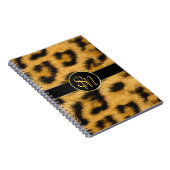 Carnet Élégant Empreinte de léopard Monogramme Script - C (Côté Droit)
