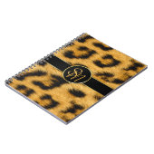 Carnet Élégant Empreinte de léopard Monogramme Script - C (Côté gauche)