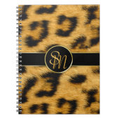 Carnet Élégant Empreinte de léopard Monogramme Script - C (Devant)