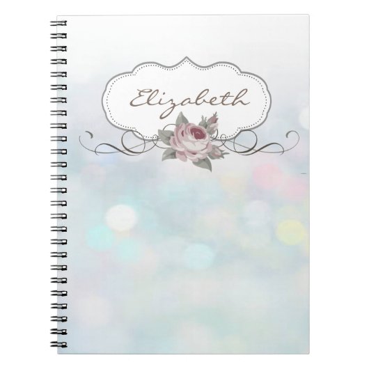 Carnet Élégant et stylé, Bokeh, Rose (Devant)