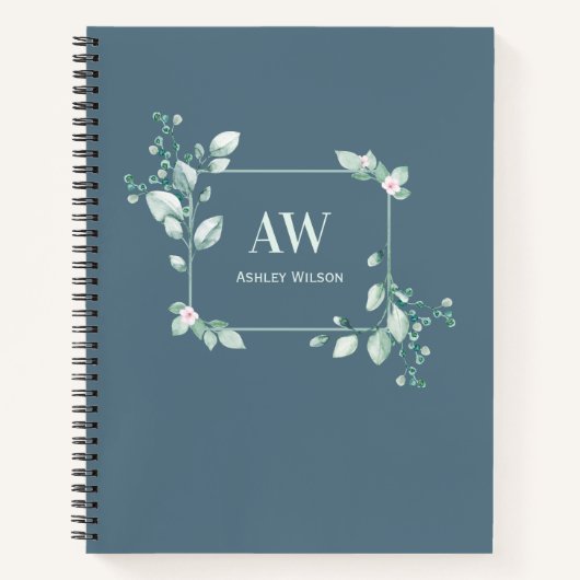 Carnet Elegant Eucalyptus Botanical Greenery Notebook (Devant)