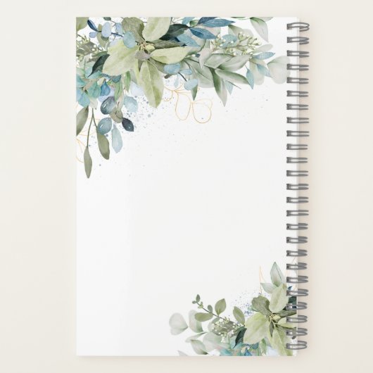 Carnet Elégant Eucalyptus Botanical Greenery Recette (Verso)