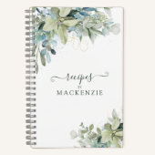 Carnet Elégant Eucalyptus Botanical Greenery Recette (Recto)