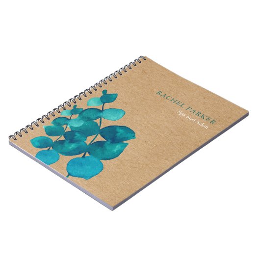 Carnet Elégant Eucalyptus Feuille Rustic Kraft (Côté gauche)