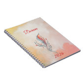 Carnet Elegant Feather Floral Watercolour  notebook  (Côté Droit)