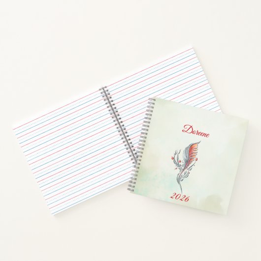 Carnet Elegant Feather Floral Watercolour  notebook  (Intérieur)