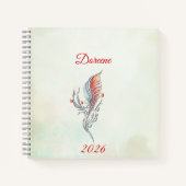 Carnet Elegant Feather Floral Watercolour  notebook  (Devant)
