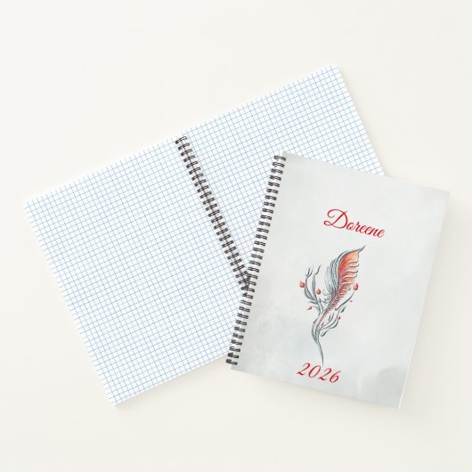 Carnet Elegant Feather Floral Watercolour  notebook  (Intérieur)