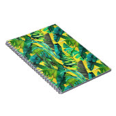 Carnet Élégant feuille vert tropical motif jaune (Côté Droit)