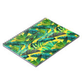 Carnet Élégant feuille vert tropical motif jaune (Côté gauche)