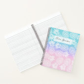 Carnet Élégant fille Gradient Ananas Motif coloré (Intérieur)