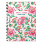 Carnet Élégant Fille Lumineuse Motif Fleurs Roses (Devant)