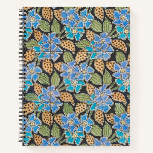 Carnet Élégant Fleur Bleu Périwinkle Floral Classic